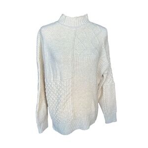 American Eagle Cream Soft & Cozy Mixed Stitch Sweater Size Small